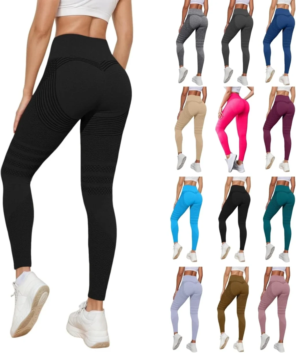 Ms Cellumove 3D Leggings Anti-Cellulite Compression Leggings High Waist Push Up Yoga Pants with Abdominal Control Eyes Sealed Body Booty Lifting Fitness Pants Stretch Comfortable Lipstick
