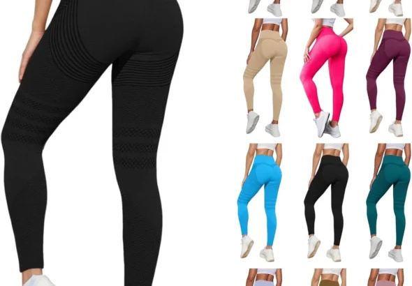 Ms Cellumove 3D Leggings Anti-Cellulite Compression Leggings High Waist Push Up Yoga Pants with Abdominal Control Eyes Sealed Body Booty Lifting Fitness Pants Stretch Comfortable Lipstick