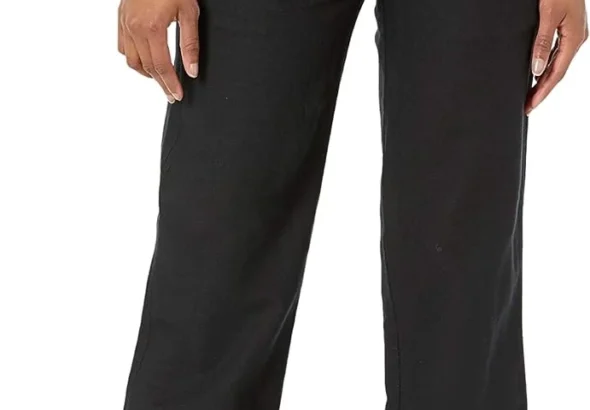 Amazon Essentials Women's Linen Blend Drawstring Relaxed-Fit Wide-Leg Trouser (Available in Plus Size)