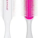 Denman Curly Hair Brush D4 (Cherry Blossom) 9 Row Styling Brush for Styling, Smoothing Longer Hair and Defining Curls - For Women and Men