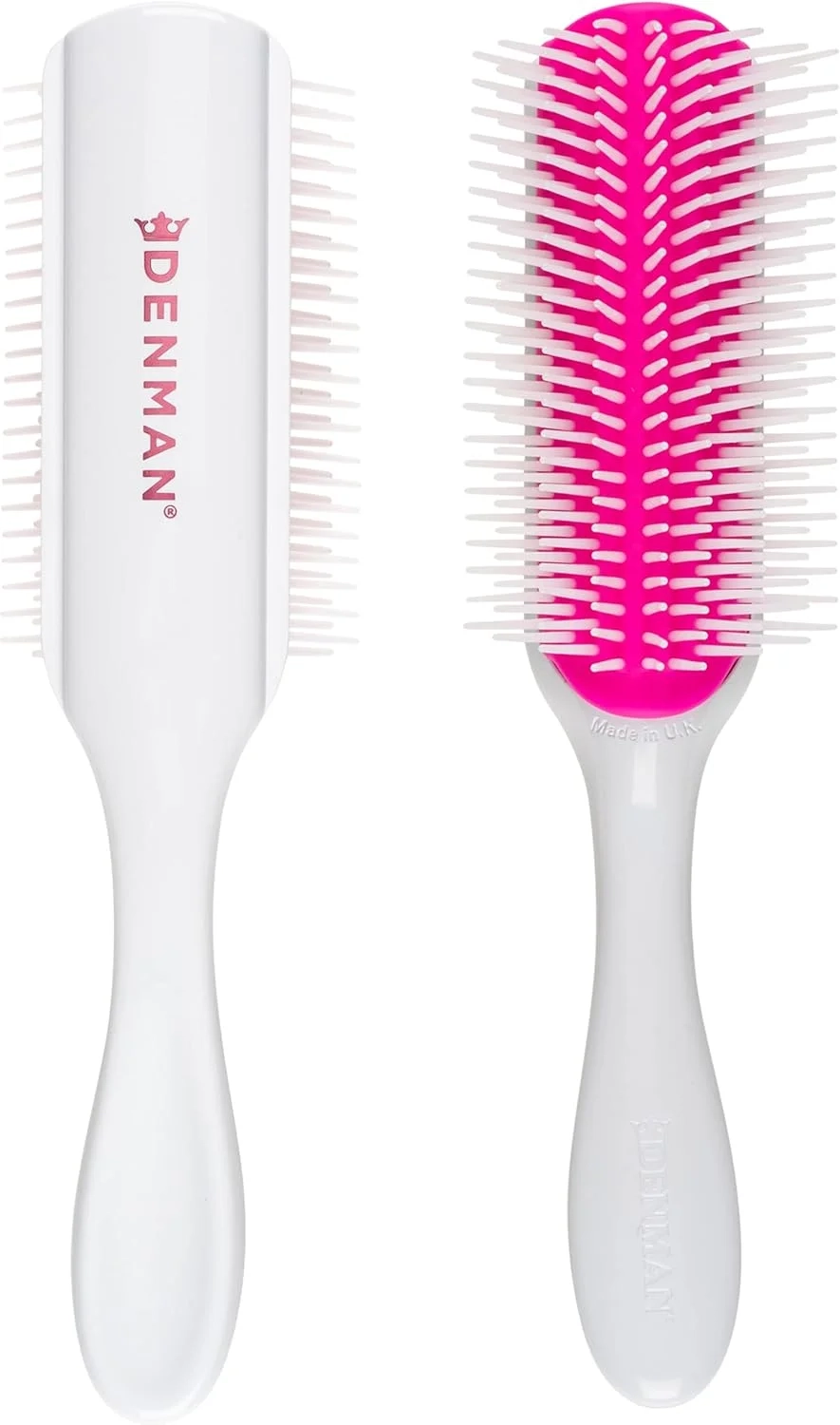 Denman Curly Hair Brush D4 (Cherry Blossom) 9 Row Styling Brush for Styling, Smoothing Longer Hair and Defining Curls - For Women and Men
