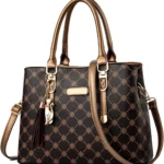 NICOLE & DORIS Women Tote Handbag Designer Top Handle Bag Printed Shoulder Bag PU Leather Ladies Crossbody Bag Work Bag Classic Handbags with Pendant