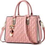 NICOLE & DORIS Women Designer Handbags Fashion Top Handle Bag Ladies Printed Handbag Shoulder Bag PU Leather Crossbody Bag Medium Hand Bags with Pendant