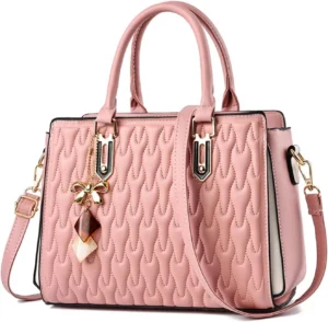 NICOLE & DORIS Women Designer Handbags Fashion Top Handle Bag Ladies Printed Handbag Shoulder Bag PU Leather Crossbody Bag Medium Hand Bags with Pendant