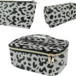 3Pcs Makeup Bag,Travel Makeup Bag,Makeup Bags for Women, Makeup Brush Bag,Large Capacity PVC Cosmetic Bag,Waterproof and Durable, Gray-B-2, 3 sizes (Large, Medium, Medium), Aa