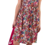 Joe Browns Women's Floral Tie Waist Sleeveless Dress Dress