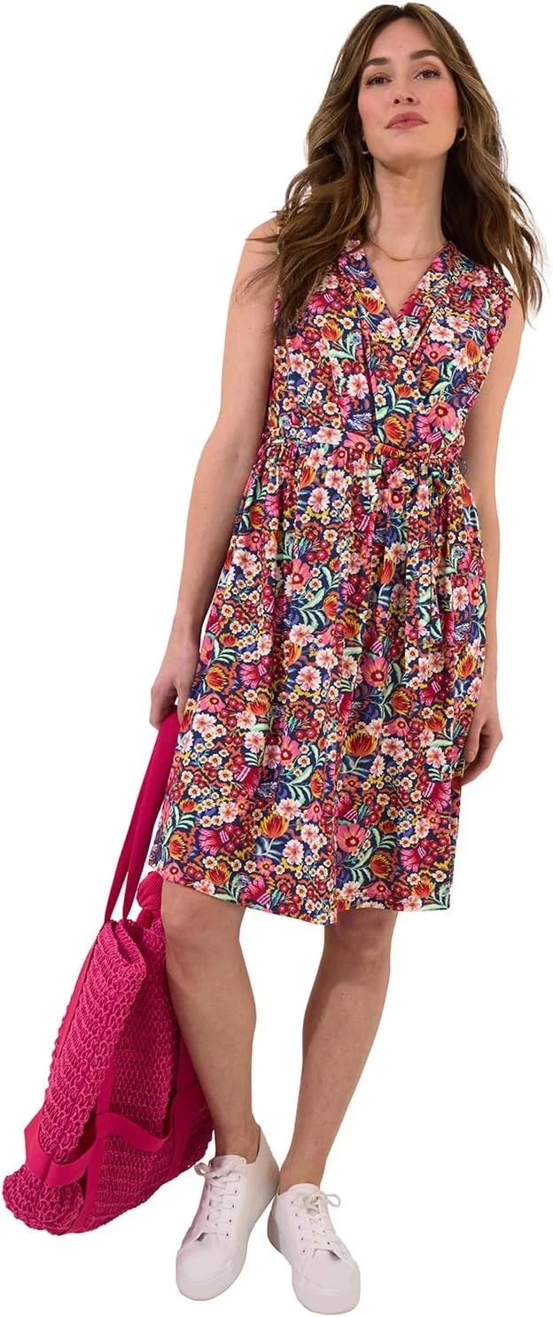 Joe Browns Women's Floral Tie Waist Sleeveless Dress Dress