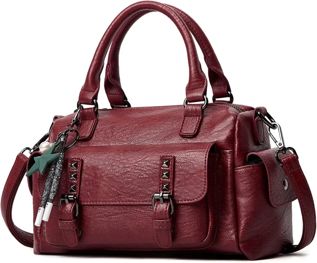 NICOLE & DORIS Vintage Top Handle & Cross-Body Bags for Women - Multiple Pockets, PU Leather