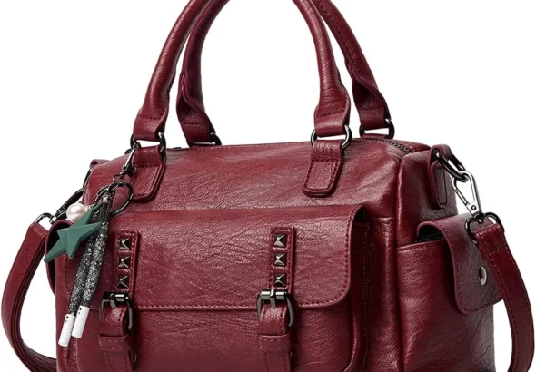 NICOLE & DORIS Vintage Top Handle & Cross-Body Bags for Women - Multiple Pockets, PU Leather