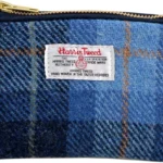 Vagabond Bags Harris Tweed Check Cosmetic Toiletry Bag, 16 cm, Mid Blue
