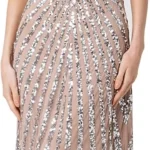 Maya Deluxe Maxi Womens Ladies Embellished Sequin Dress Long Short Sleeve V Neck High Empire Waist A Cut Shiny Prom Wedding