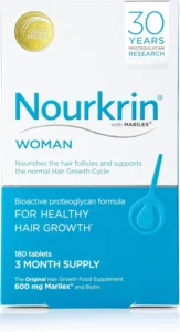 Nourkrin Woman for Healthy Hair Growth food supplement with Marilex, biotin and silica 180 tablet pack (3 month supply)
