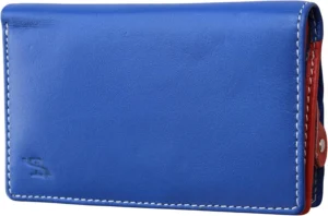 STARHIDE Women Purse - Ladies RFID Blocking Compact Multi Coloured Soft Real Leather Wallet 5540 (Blue Multi)