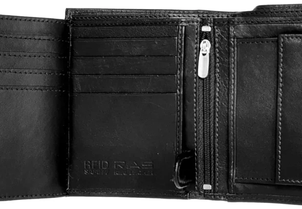 Soft Genuine Leather Wallets for Men | RFID Blocking Card Holder | Coin Pocket Bifold Purse Wallet | 3 Id Display Pockets | 2 Zipped Pouches