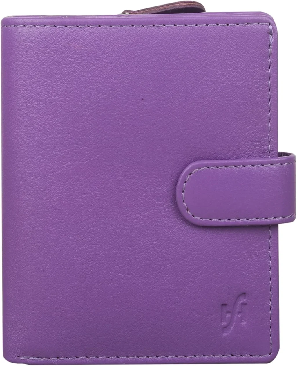 STARHIDE Women RFID Blocking Genuine Leather Clutch Wallet with Id Window and Side Zipped Coin Pouch 5530 (Purple)