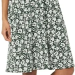 Amazon Essentials Women's Short-Sleeve V-Neck Fit and Flare Floral Jersey Dress