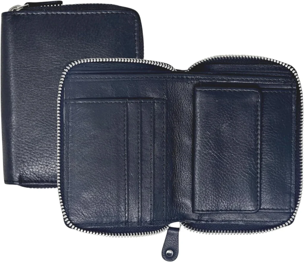 STARHIDE Women Slim Wallet, RFID Blocking Full Zip Around Genuine Leather Purse with Coin Pocket, Gift Boxed 5550