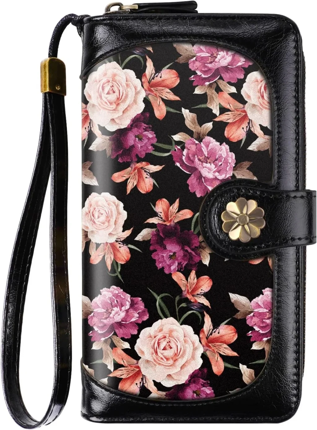 Coco Rossi Wallets for Women with Multiple Card Holders, Clutch Wallet, Card Organizer, Purse for Women with Wrist Strap