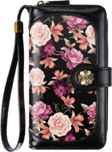 Coco Rossi Wallets for Women with Multiple Card Holders, Clutch Wallet, Card Organizer, Purse for Women with Wrist Strap