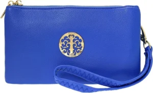 Long & Son Women's Small Clutch, Wristlet, Shoulder,Cross-Body Bags 3141 (Sapphire Blue)