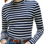Tommy Hilfiger Womens Slim Cody Mock Neck Long Sleeve Top