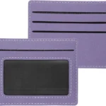 PATIKIL 2Pcs Minimalist Credit Card Holder for Women, PU Leather Wallet Slim with ID Window Thin Leather Credit Card Case for Men Women with 4 Card Slots, Purple