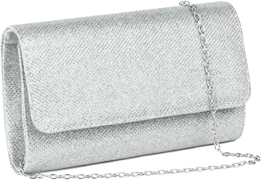 OSDUE Women Clutch Bag, Glitter Envelope Clutch Bag With Detachable Chain Strap, Elegant Sequins Evening Handbags for Wedding Bridal Prom Cocktail Party Ladies Handbags