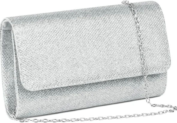 OSDUE Women Clutch Bag, Glitter Envelope Clutch Bag With Detachable Chain Strap, Elegant Sequins Evening Handbags for Wedding Bridal Prom Cocktail Party Ladies Handbags