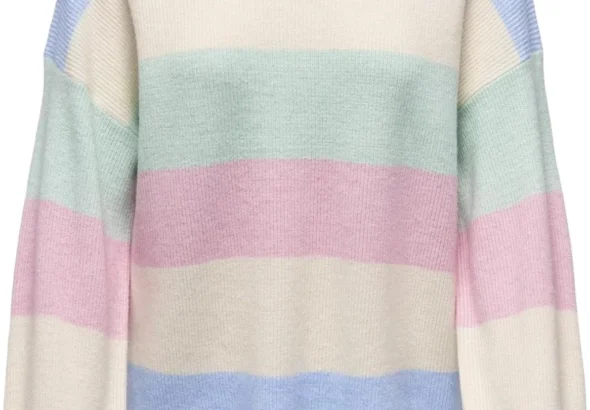 ONLY Women's Onlatia L/S Stripe Pullover KNT Noos Viscose Blend Sweater (Pack of 1)