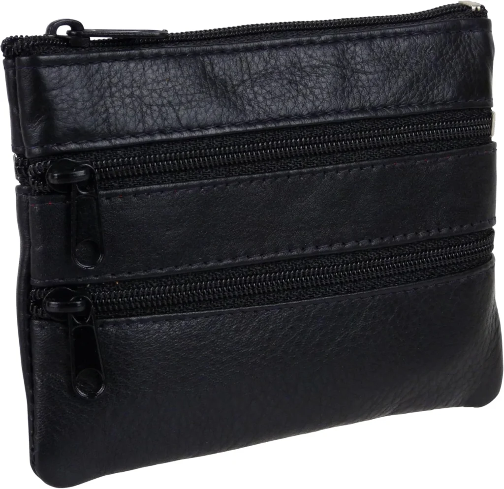 Mens or Womens Coin Purse with Keyring (Black)