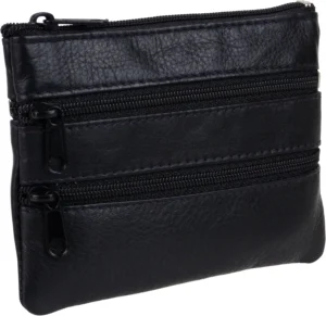 Mens or Womens Coin Purse with Keyring (Black)