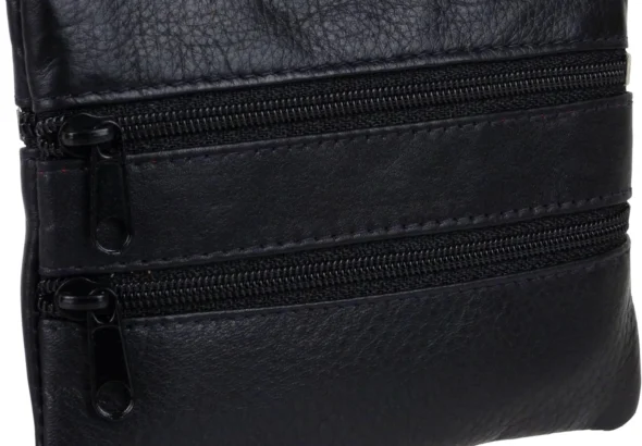 Mens or Womens Coin Purse with Keyring (Black)