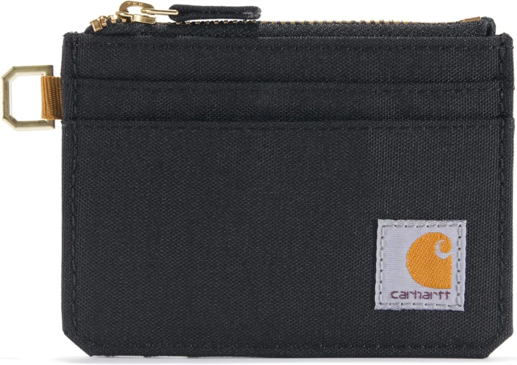 Carhartt, Rugged Leather and Canvas Wallets for Women, Available in Multiple Styles & Colors, Nylon Duck Zippered Brown, One Size