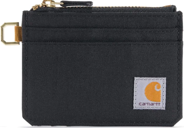 Carhartt, Rugged Leather and Canvas Wallets for Women, Available in Multiple Styles & Colors, Nylon Duck Zippered Brown, One Size