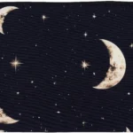 NICENEEDED Cute Makeup Bag for Purse, Boho Chic Crescent Moon Cosmetic Bag for Women, Travel Toiletry Funny Zipper Pouch 8.9 x 6.5 Inch