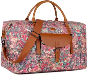 Oversized Printing Women's Travel Duffel Bag 52L Weekend Bag Weekender Overnight Carry on Luggage Lightweight HB-15 (HS)