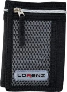 Lorenz Men's 3 Fold Canvas Sports Wallet Casual Black