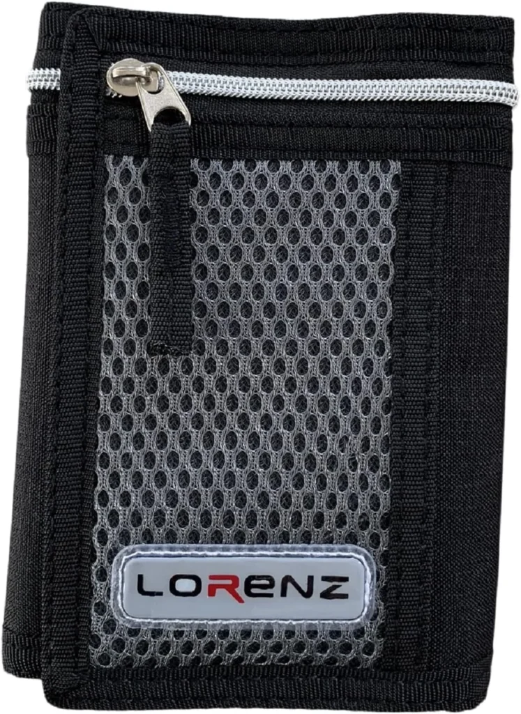 Lorenz Men's 3 Fold Canvas Sports Wallet Casual Black