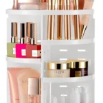 Masirs 360 Degree Rotating Makeup Organizer - Adjustable Shelf Height & Fully Rotatable, The Perfect Cosmetic Organizer for Bedroom, Dresser or Dressing Table.