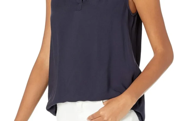Amazon Essentials Women's Sleeveless V-Neck Woven Shirt
