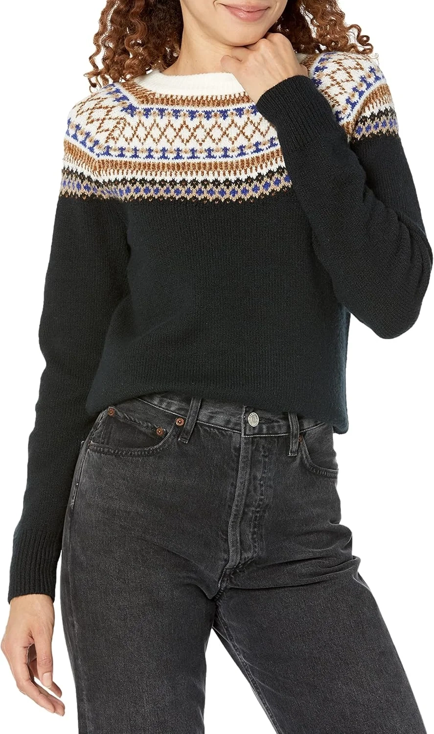 Amazon Essentials Women's Fair Isle Christmas Crewneck Pattern Jumper