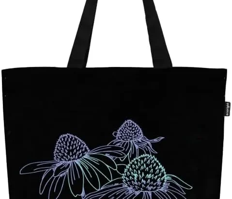 Eco Right Aesthetic Canvas Tote Bag for Women - Large, Reusable, Zippered Tote Bag with Inner Pocket, Perfect for School, Shopping, Work, Beach, Cute & Eco-Friendly Gift for Girls, Teachers, Mothers