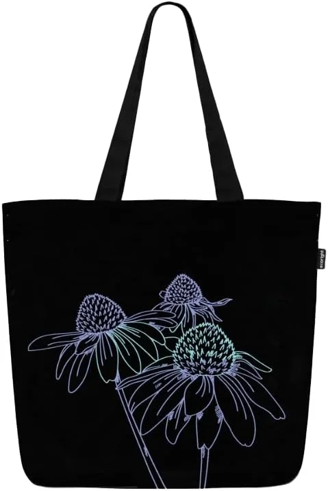 Eco Right Aesthetic Canvas Tote Bag for Women - Large, Reusable, Zippered Tote Bag with Inner Pocket, Perfect for School, Shopping, Work, Beach, Cute & Eco-Friendly Gift for Girls, Teachers, Mothers