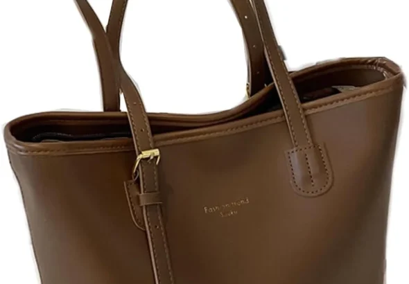 Ladies Genuine Leather Work Tote Bag for Women Laptop Shoulder Bags Travel Purses Satchel Handbags with Compartments