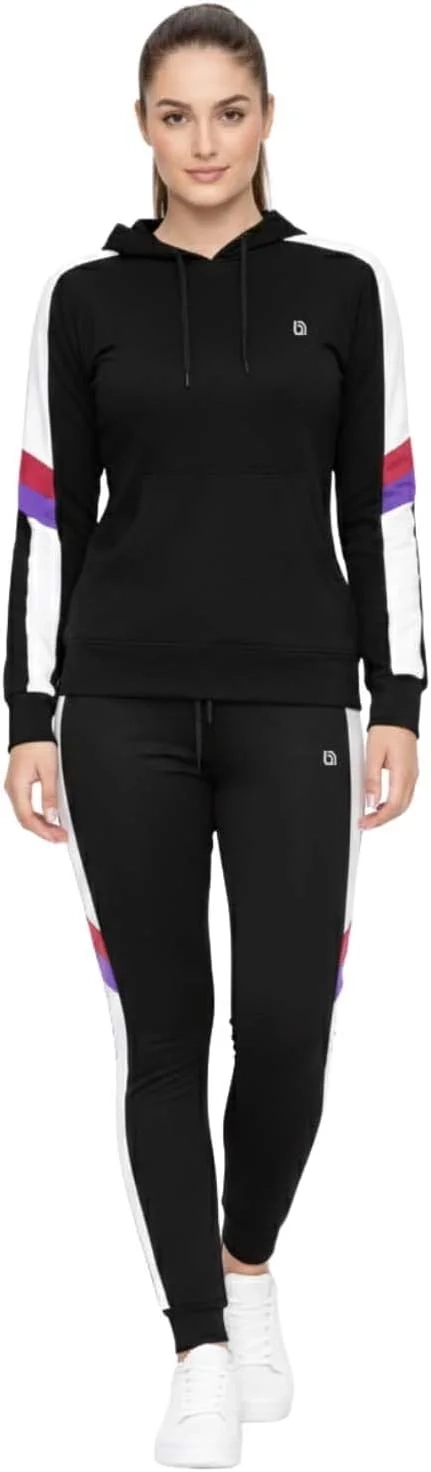 Bahob Womens Sportswear Set, 2 Piece Women Track Suit Hoodie and Stretch Legging Ladies Gym Wear Tracksuits Activewear Set S to XL