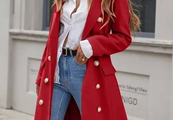 IDEALSANXUN Womens Long Wool Coat for Women Fall Winter Trench Coat Trendy Jackets