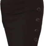Womens Slim Pencil Skirt Bodycon Stretch High Wiast Knee Length Elasticated Skirt