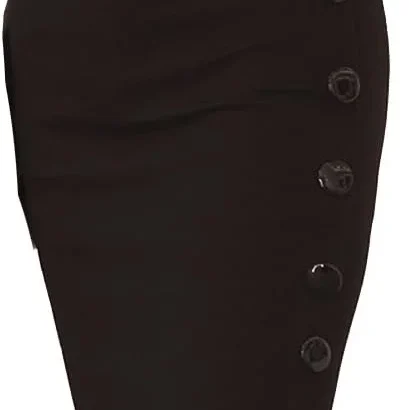 Womens Slim Pencil Skirt Bodycon Stretch High Wiast Knee Length Elasticated Skirt