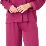 Indigo Sky Womens Astara Full Length Satin Pyjama With Contrast Piping
