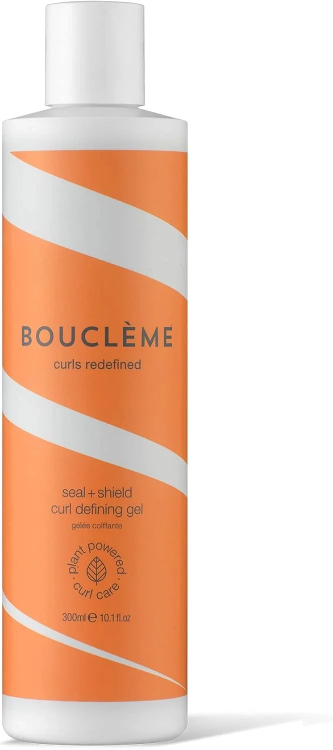 Bouclme Seal + Shield Curl Defining Gel - Strong Hold Gel to Protect Against Humidity - 95.69% Naturally Derived Ingredients and Vegan - 300ml, clear